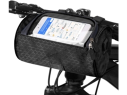 Bolsa De Guidão Para Bicicleta Bolsa Telefone Transparente Alça Ajustável Preto Dureforward