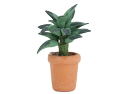 Primerox vasinho com Folhas Verdes Miniatura para Casa de Bonecas 1:12 Decoração Diy Acessório