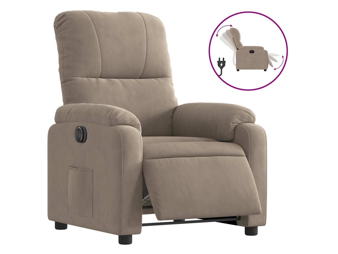 Poltrona reclinável elétrica VIDAXL Cinzento-acastanhado Microfibra (75x89.5x103.5cm)