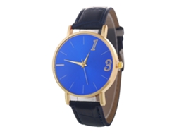 Reloj De Pulsera De Aleación De Cuarzo Con Dial Redondo Azul Real Pareja