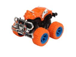 Ats brinquedo Caminhão Inercial de 4 Rodas para Crianças, Veículo de Liga Leve Portátil de Cor Laranja Brilhante, Acionado por Fricção