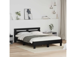 Vidaxl Estrutura Da Cama Carvalho Preto 140 X 200 Cm