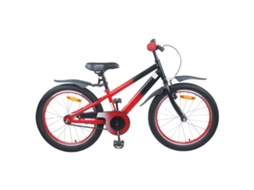 Vidaxl Bicicleta Infantil 22 Polegadas Para 7-12 Anos Vermelho E Preto