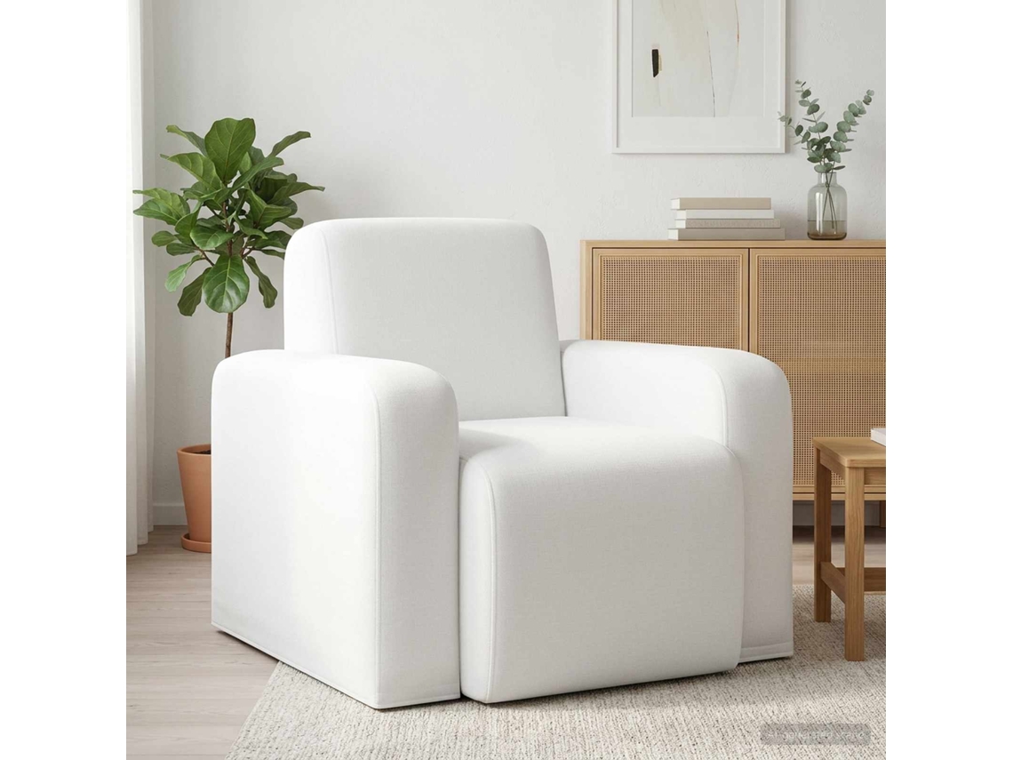 Vidaxl Poltrona Branco Tecido