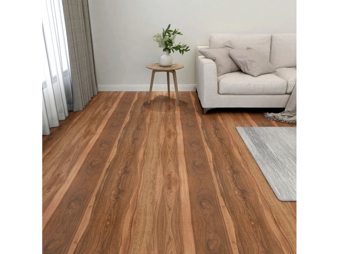 Tábuas De Soalho Autoadesivas 55 Pcs 5,11 M² Pvc Castanho Lovely Home