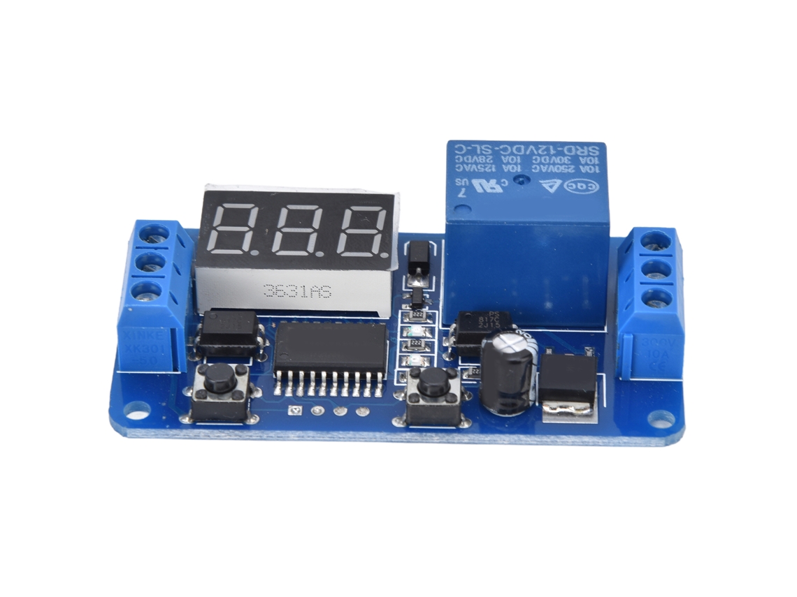 Módulo De Relé De Temporização Com Controle De Tempo 12v, Ciclo Infinito E Display Led