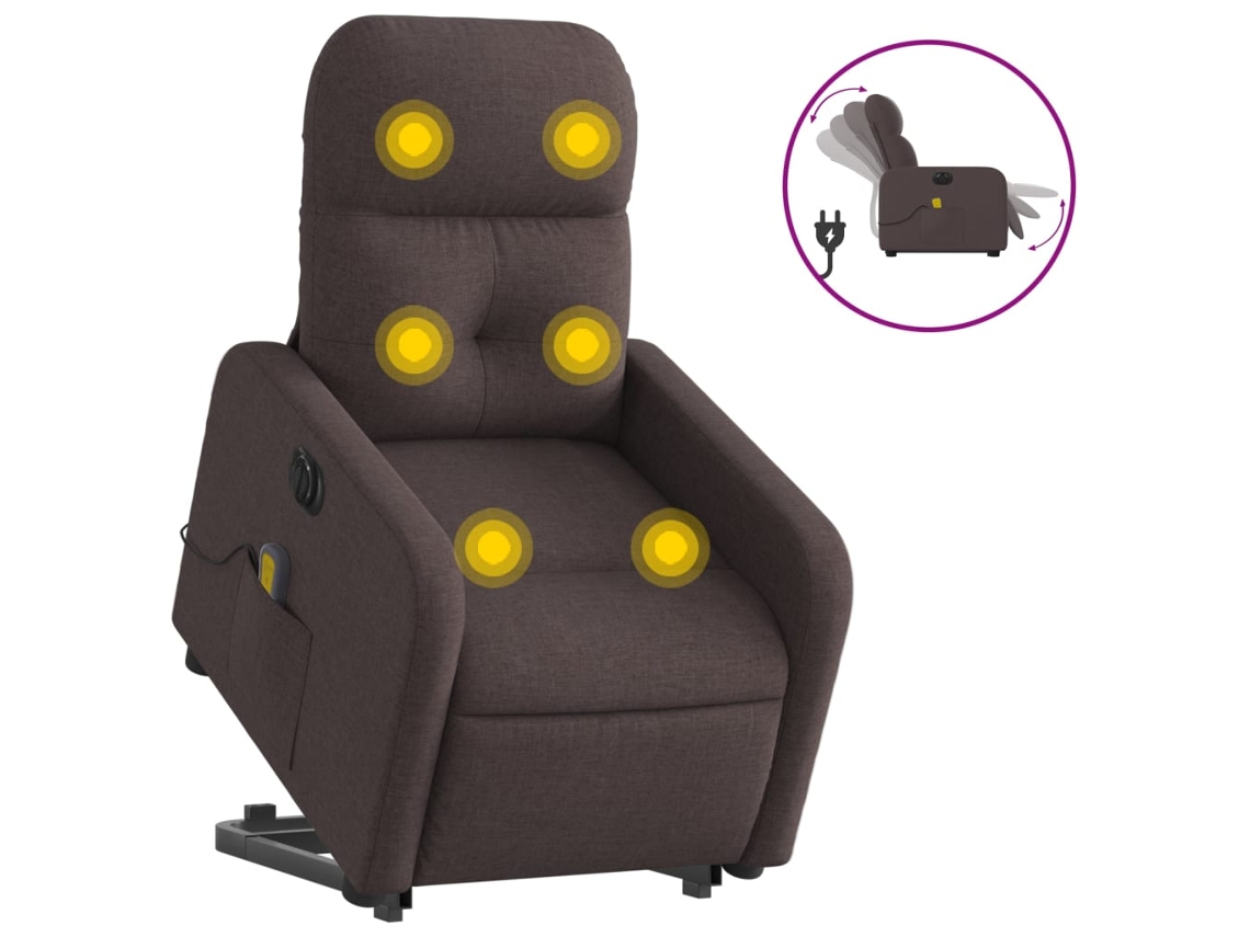 Electric Stand Up Massage Recliner Chair, Electric Stand Up Massage Recliner Chairs Vidaxl Marrom Tecido
