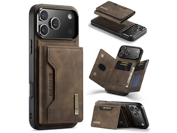 Capa De Couro Para Iphone 17 Pro Max Dg.ming Série M2 Com 3 Compartimentos Para Cartões.