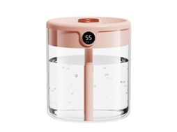 Umidificador de 2 litros, spray duplo, interface USB, silencioso, rosa semitransparente | MDUG