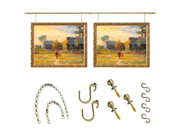 Sistema De Trilho Para Pendurar Quadros Em Latão, Kit De Trilho Extra Longo Em Latão Para Galeria, Suportes De Metal