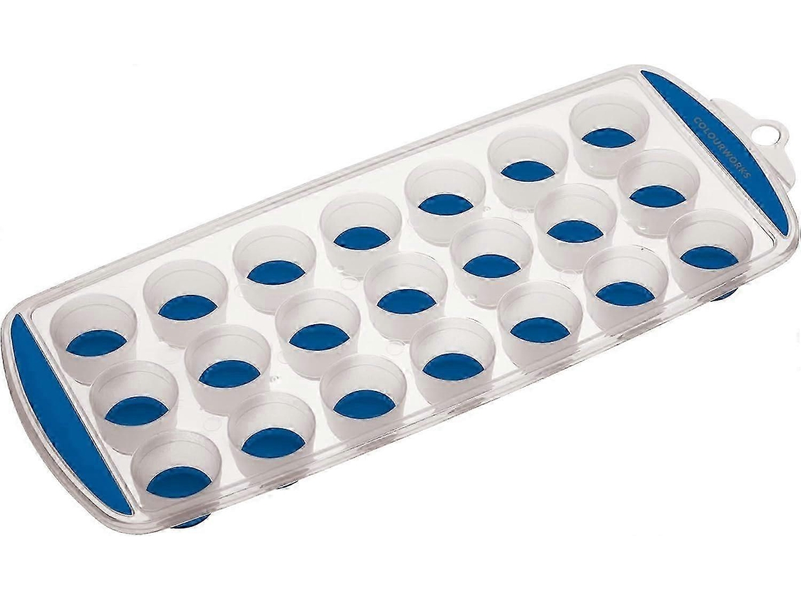 Forma de gelo Slowmoose com base de silicone, 21 cubos, 4,5 x 11 x 1 pol., azul