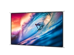 Tela De Projeção Manual 120 Polegadas Formato 16:9 Hd 4k/8k Para Interior E Exterior Branco
