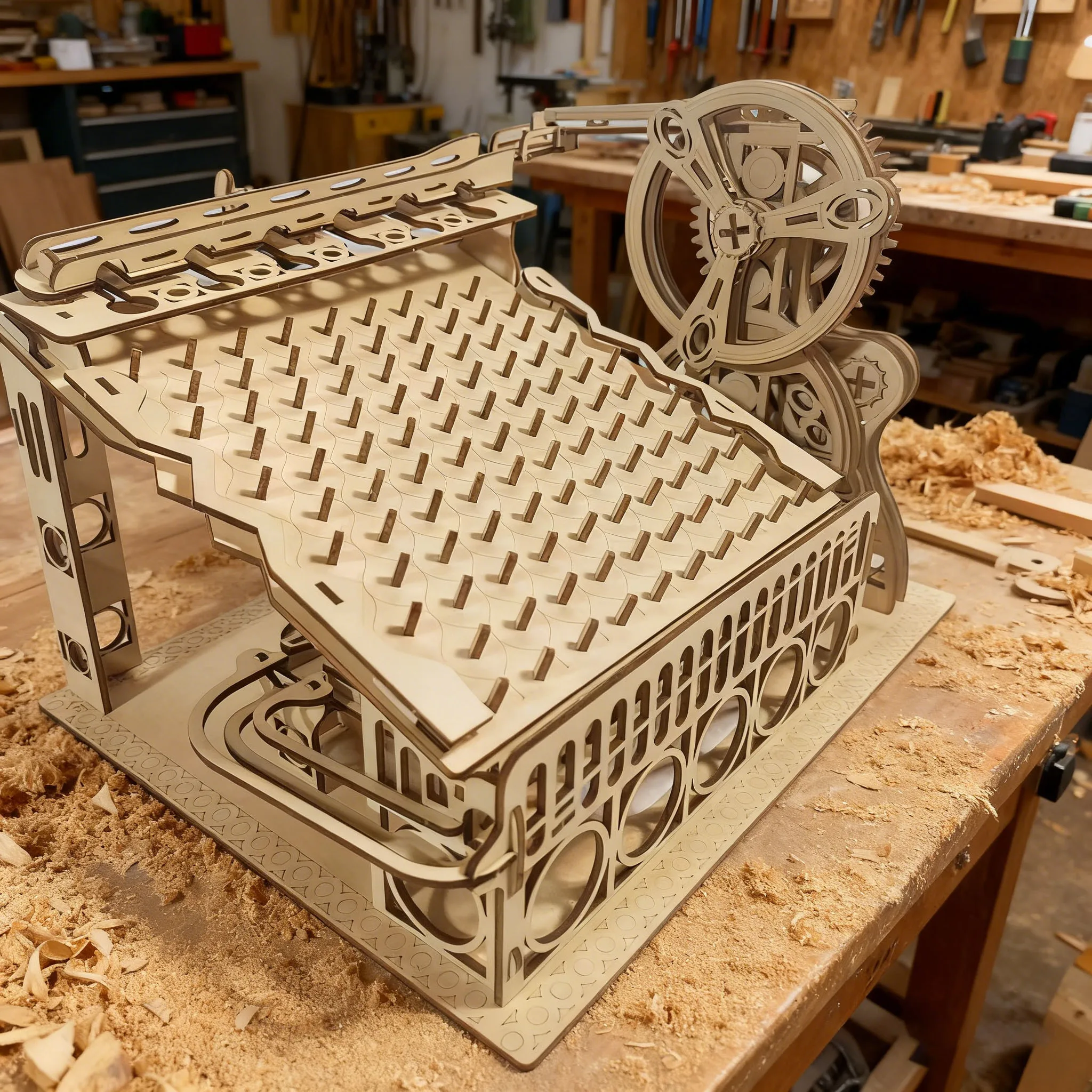 Kit de Montagem de Quebra cabeça 3d com Modelo Mecânico de Madeira para Montar Diversão Garantida MDUG