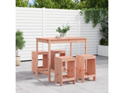Vidaxl 5 Pcs Conjunto De Bar Para Jardim Madeira De Douglas Maciça