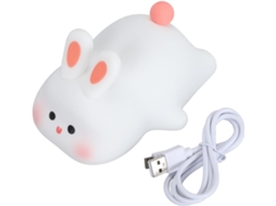 Luminária De Coelho Silicone, Fofa, Recarregável Via Usb, Com Toque