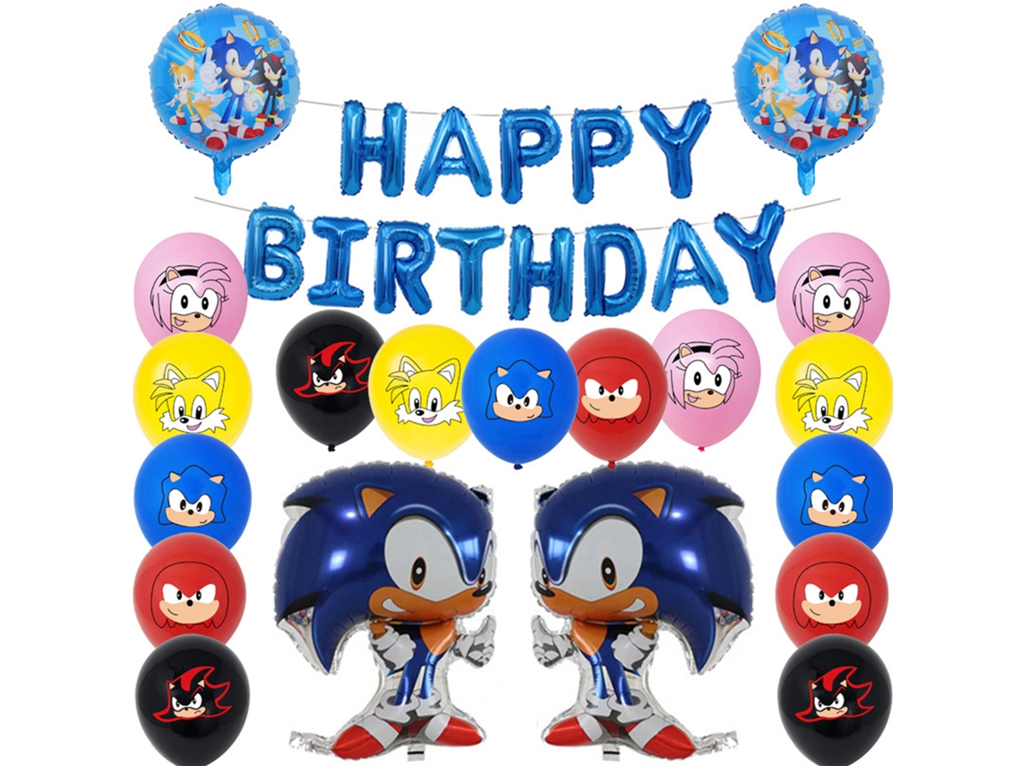 Laxiscreed Conjunto De Decoração Sonic Celebration Para Festas De Aniversário Do Hedgehog