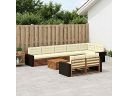 Vidaxl Conjunto De Sofás Para Exterior Com Almofada 9 Pcs