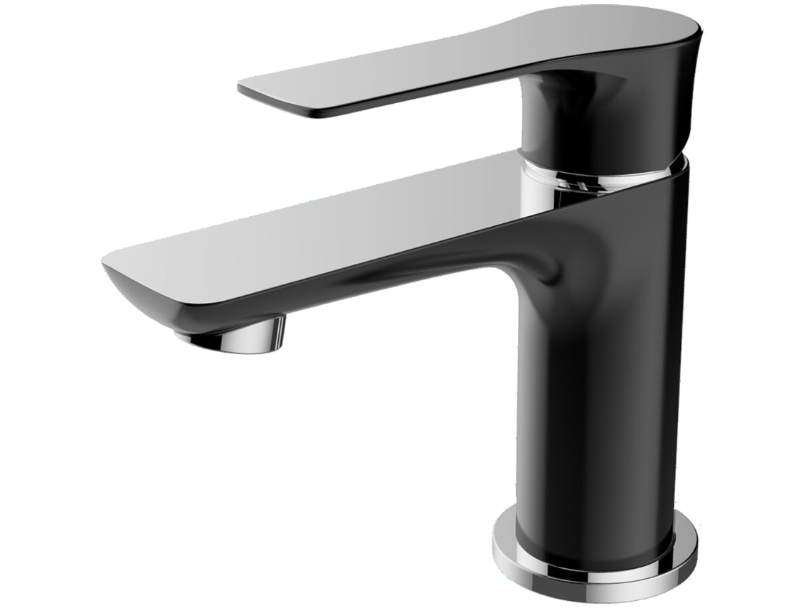 Lover Torneira Misturadora Preto Cromado Para Lavatório Essebagno