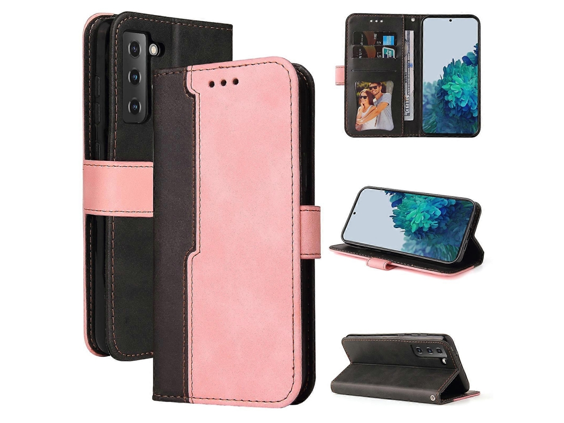 Capa De Couro Pu Com Flip Horizontal E Costura Colorida Para Samsung Galaxy S21 Fe Business Com Suporte, Compartimentos Para Cartões E Porta-retratos