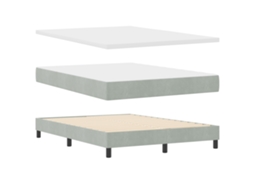 Conjunto 1 Cama Box Vidaxl Cinzento-claro Veludo (190 X 140 Cm)