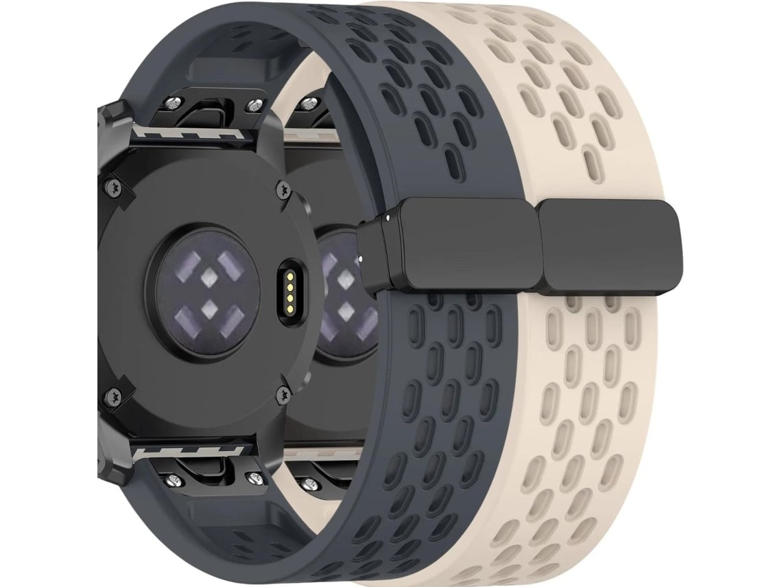 Pack 2X Bracelete Snapflow para Garmin Forerunner 965 Cinzento e Marfim VEANXIN