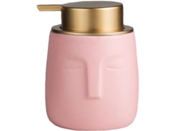 2026 dispensador de Jabón Cerámico Con Diseño de Figura Humana Rosa, Bomba Dorada Mate Antirrobo