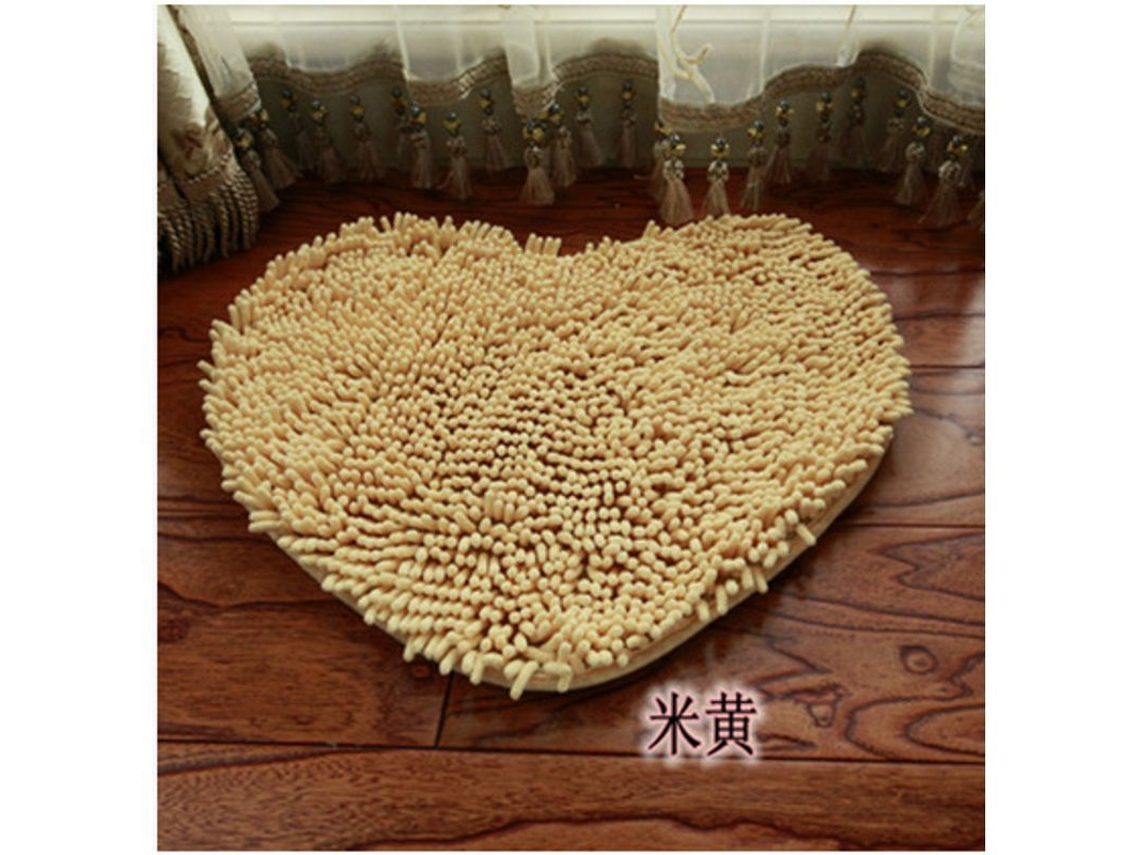 2026 alfombra Baño Corazón Antideslizante Lavable Puerta Entrada Sala 50x60cm Beige