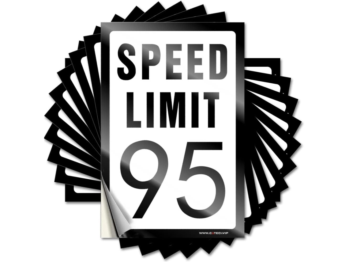 Adesivo De Carro Com Limite Velocidade 95 Mph, Engraçado, Pacote 10