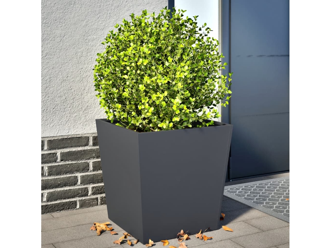 Vidaxl Vaso/floreira De Jardim 2 Pcs 50x50x50 Cm Aço Antracite