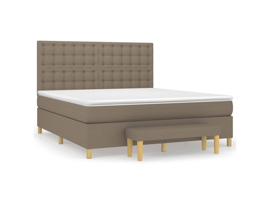 Box Spring Bed, Box Spring Beds Vidaxl Cinzento-acastanhado Tecido (160 X 200 Cm)