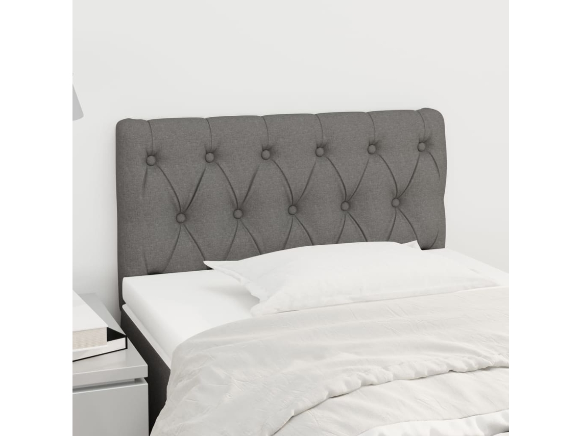 Vidaxl Cabeceira De Cama Tecido 80x7x78/88 Cm Cinzento-escuro