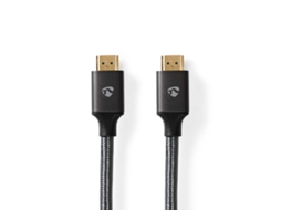 Cabo Hdmi™ de Alta Velocidade com Ethernet - Conector 4k a 60hz Arc 18 Gbps 1,00 M Redondo Algodão Cinza / Metal K AQUAFORGE