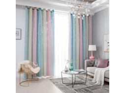 Cortinas Blackout Estrelas Duas Camadas para Quarto Infantil Menina Rosa 53x95cm com 2 Painéis | S/MARCA