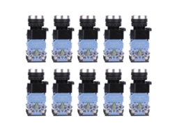 Interruptor De Botão De Cabeça Plana De Trava Automática Bem38-11ds 10 Peças Luz Azul Ac/dc24v 1 On 1 Off
