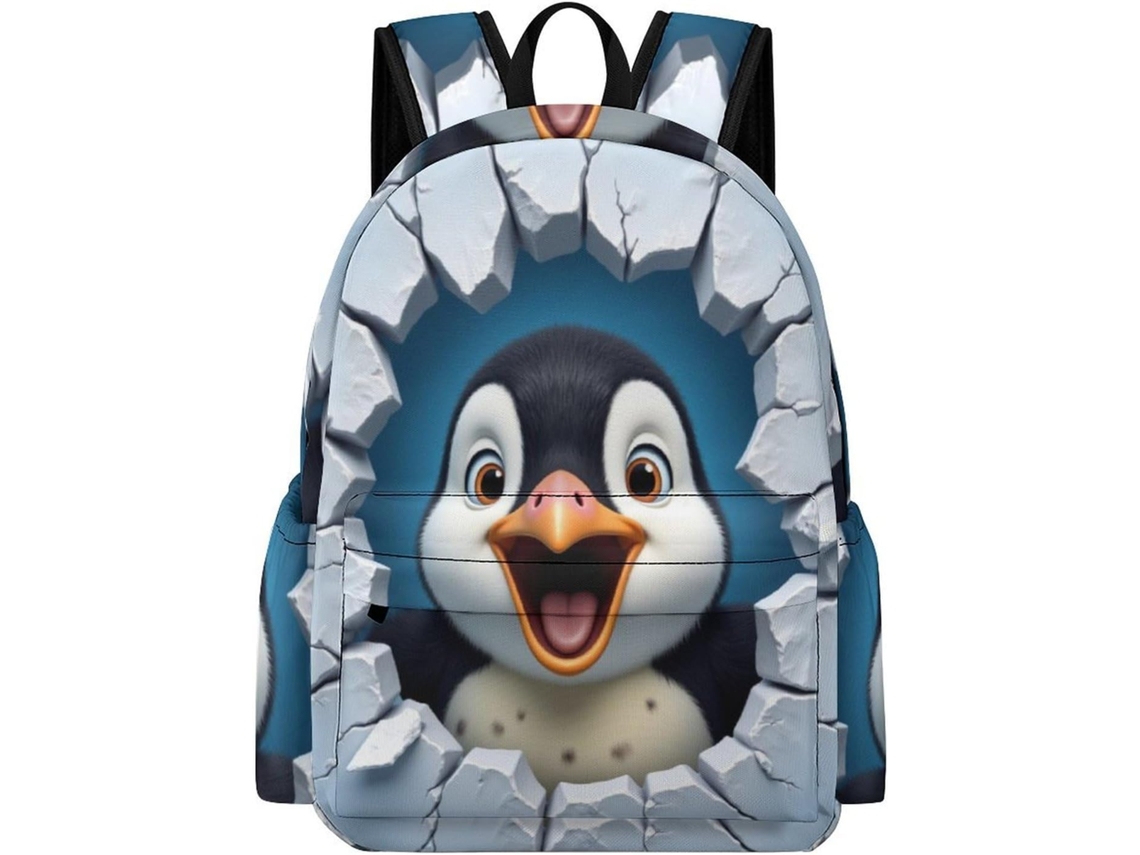 Mochila Escolar Com Estampa Pinguim Para Meninos, 2º Ano, Estilo Animal Adolescentes De 10 Anos, Impermeável,