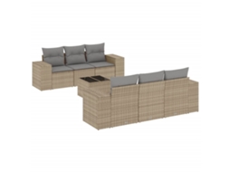 Garden Sofa Set, Garden Sofa Sets Vidaxl Bege Rattan / Vime (n/a)