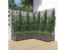 Vidaxl Vaso/floreira Jardim C/ Treliça 120x120x121,5 Cm Pp Castanho