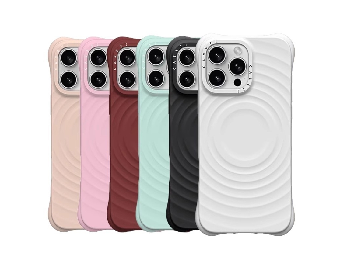 Capa Magnética Para Celular Iphone 16 Pro Max Ripple Branca
