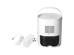 Desumidificador portátil branco de 1L com temporizador e alça oculta, 100-240 V