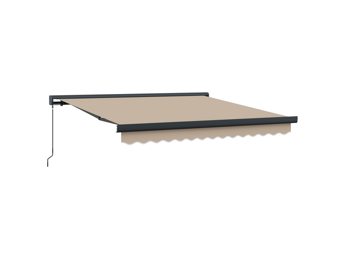 Conjunto 1 Toldo Retrátil Vidaxl Bege Lona (300 X 250 Cm)