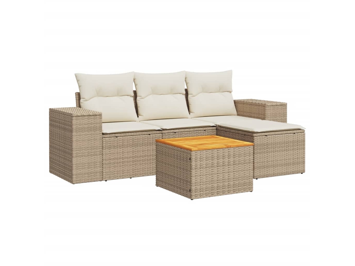 Garden Sofa Set, Garden Sofa Sets Vidaxl Bege Rattan / Vime (n/a)