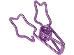 Clips de arquivo pequenos em formato de estrela, feitos de metal resistente, para certificados e comprovantes de renda Roxo.