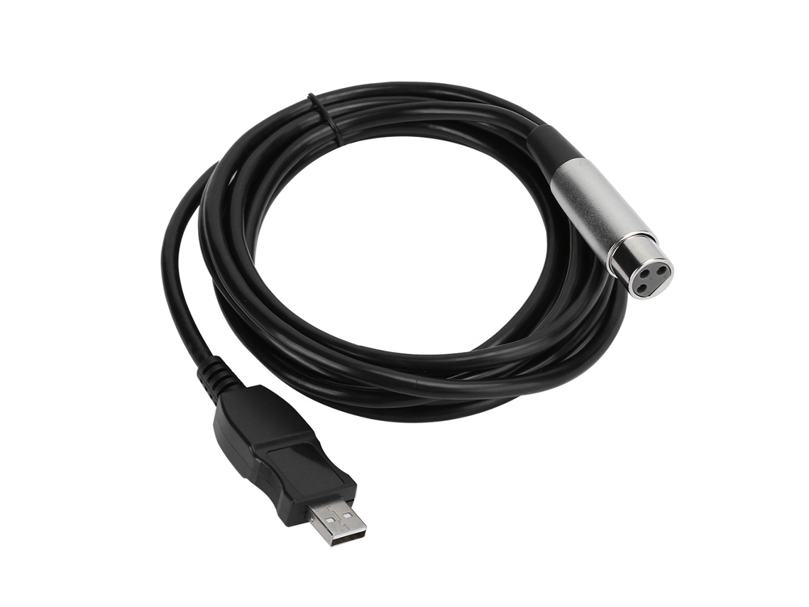 Adaptador Lurelia XLR USB 2.0 de 3 m, áudio para microfones.