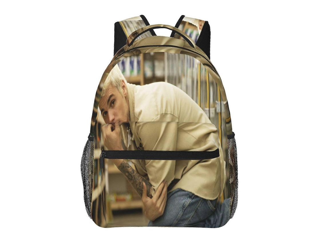 Mochila K50 Justin Bieber Para Escola E Trabalho, Leve E À Prova Dágua, Mochila Estilosa Para Estudantes E Adultos. Olysi Shop