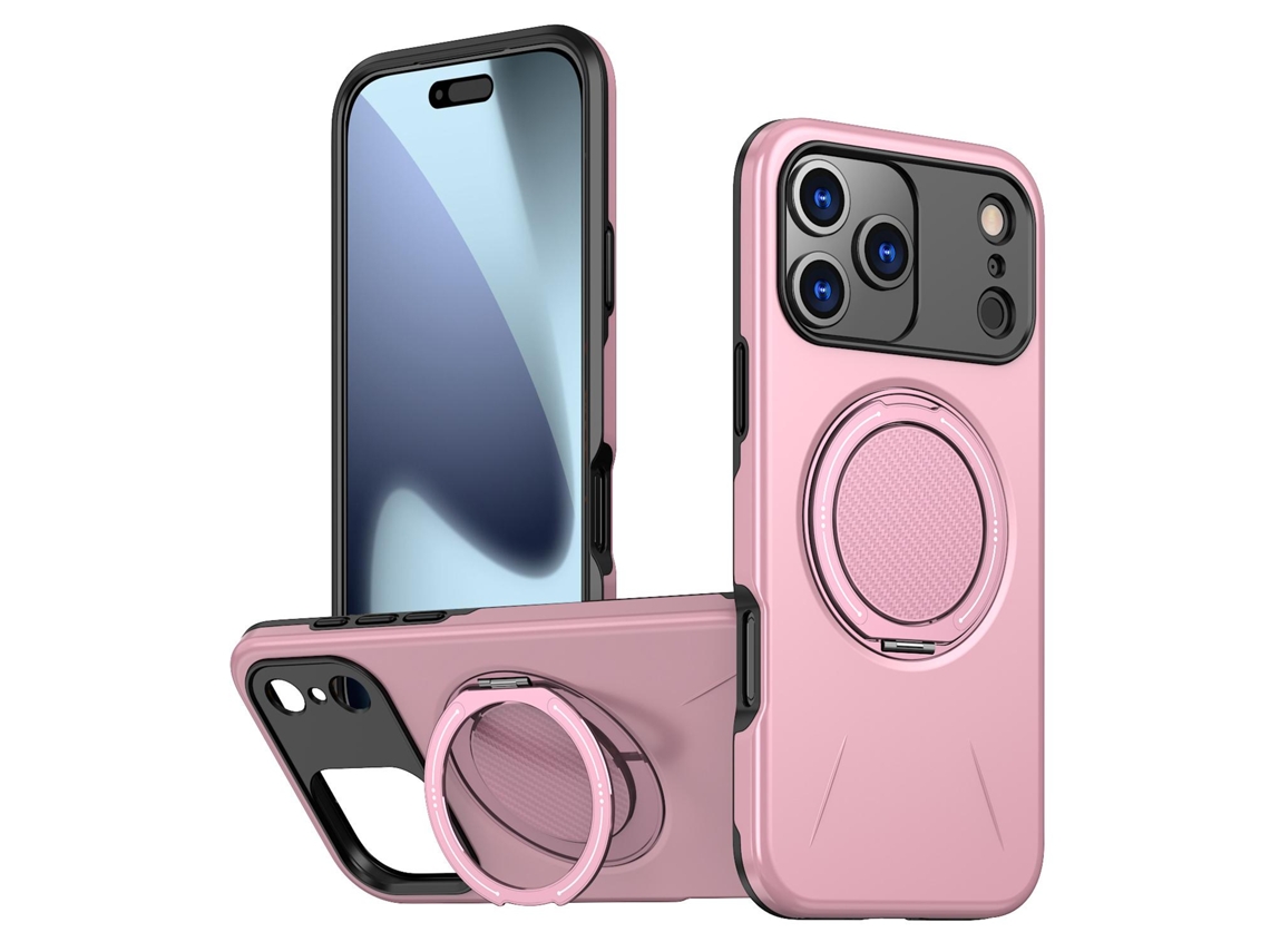 Capa Para Iphone 17 Pro Max À Prova De Quedas Com Suporte Magnético Giratório Digitallab (rosa)