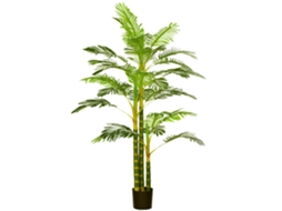 Palmeira artificial areca 190cm com 30 folhas decoração interna e externa Ø19,5x190cm verde MARCA