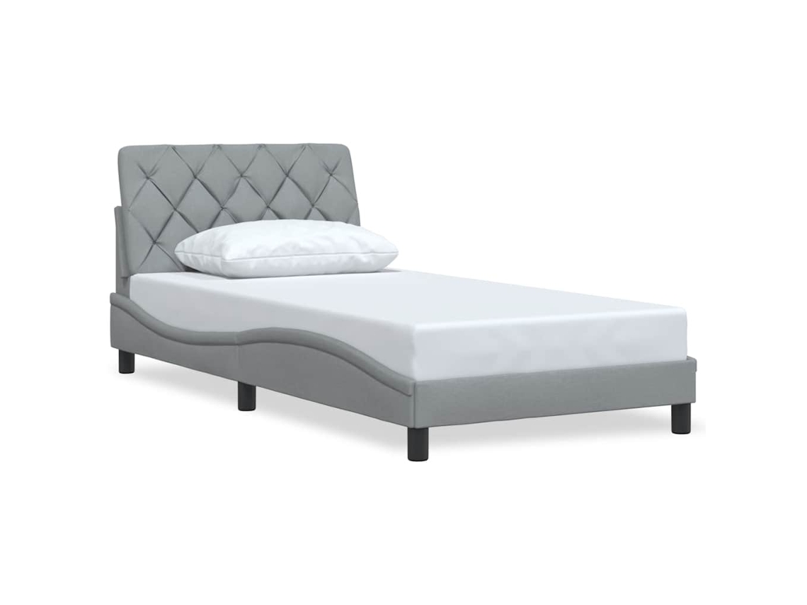 Bed Frame, Bed Frames Vidaxl Cinzeto Tecido (100 X 200 Cm)