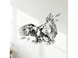 Adesivos Muraux Plumes D'aigle À Tête Blanche (oiseau Américain Abstrait) 68x89,8cm Decoração De Carrosserie Noir