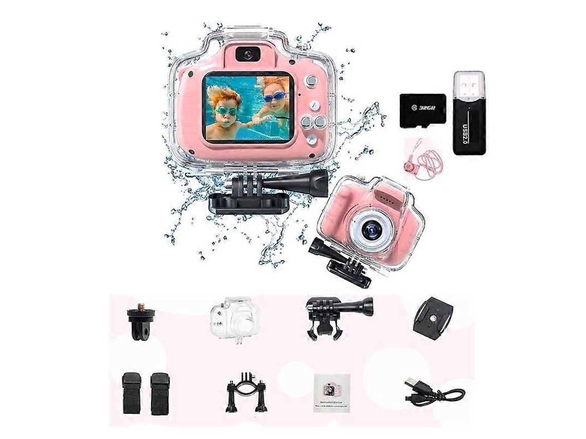 Mini Câmera Subaquática Infantil, Câmera de Projeção de Vídeo À Prova D'água de 2 Polegadas e 1080p para Crianças, Câmera Digital ELECTVAULT1