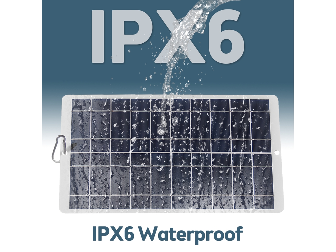 Primerox painel Solar Portátil 8w 5v Monocristalino 19% Eficiência Ipx6 Carregador Type c
